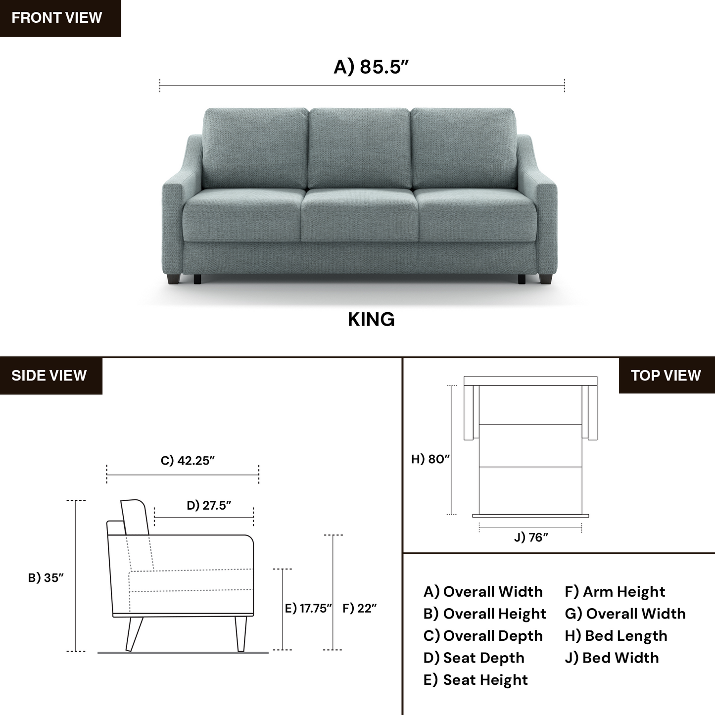 Luonto Nautica Fabric Sleeper Sofa With Level Deluxe Function