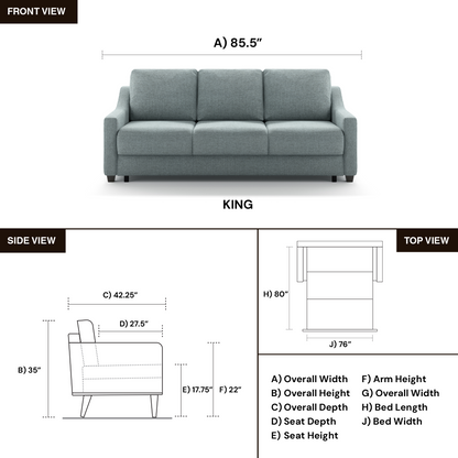 Luonto Nautica Fabric Sleeper Sofa With Level Deluxe Function