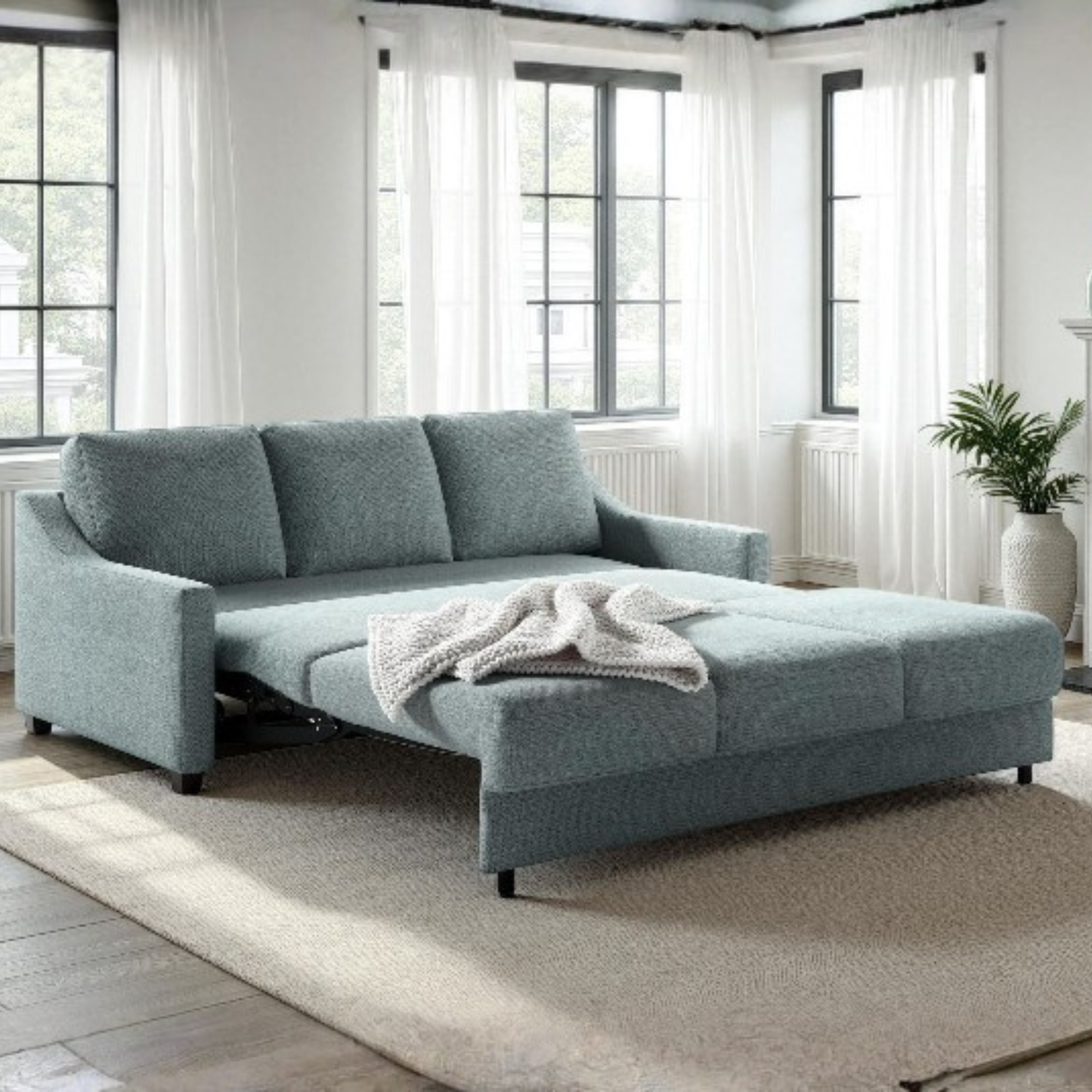 Luonto Nautica Fabric Sleeper Sofa With Level Deluxe Function