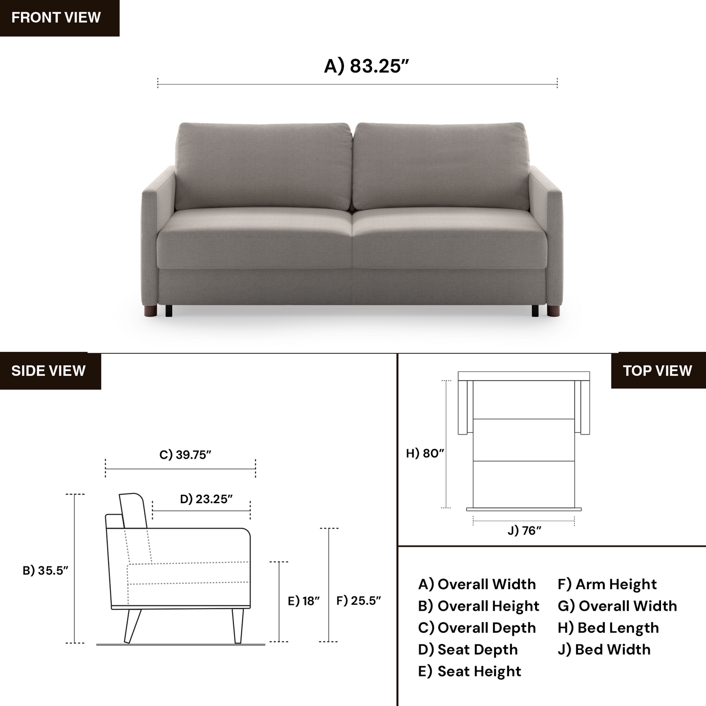 Luonto Polar Fabric Beige Sleeper Sofa With Level Function