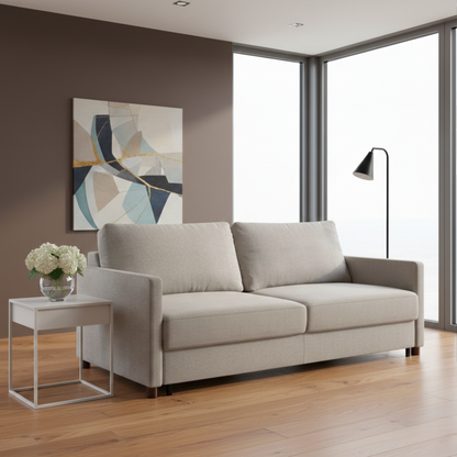 Luonto Polar Fabric Beige Sleeper Sofa With Level Function