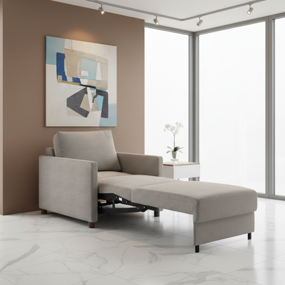 Luonto Polar Fabric Beige Sleeper Sofa With Level Function