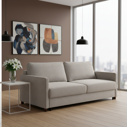 Luonto Polar Fabric Beige Sleeper Sofa With Level Function