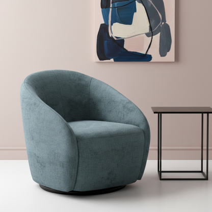 Luonto Regalia Polyester Accent Chair with 360° Swivel Base