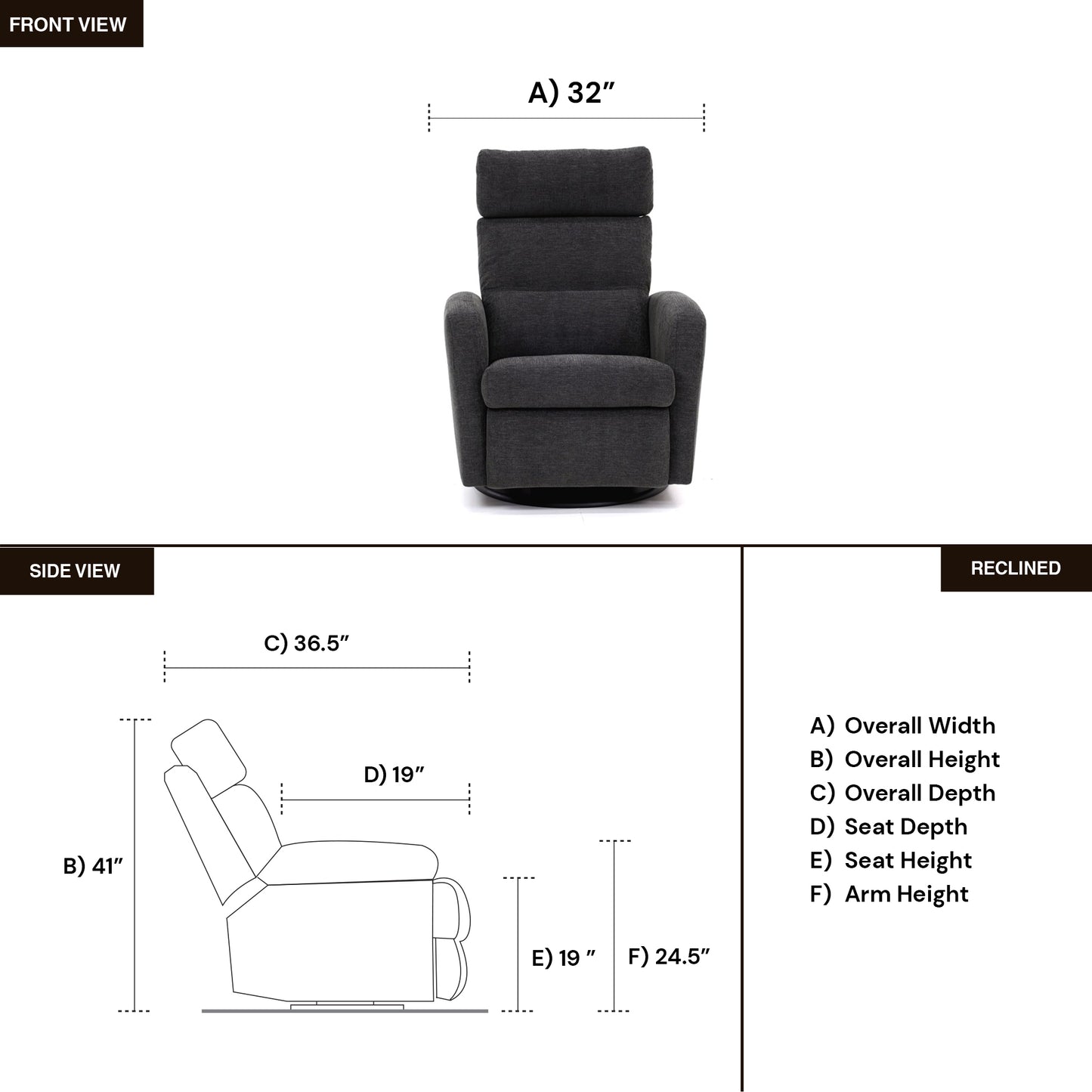 Luonto Sloped Fabric Power And Manual Recliner Chair
