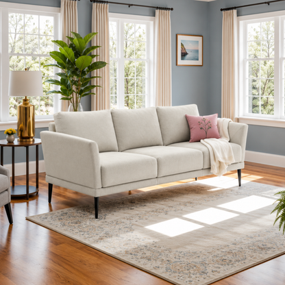 Luonto Viola 3-Seater Scandinavian Fabric Sofa With Durable Wood Frame