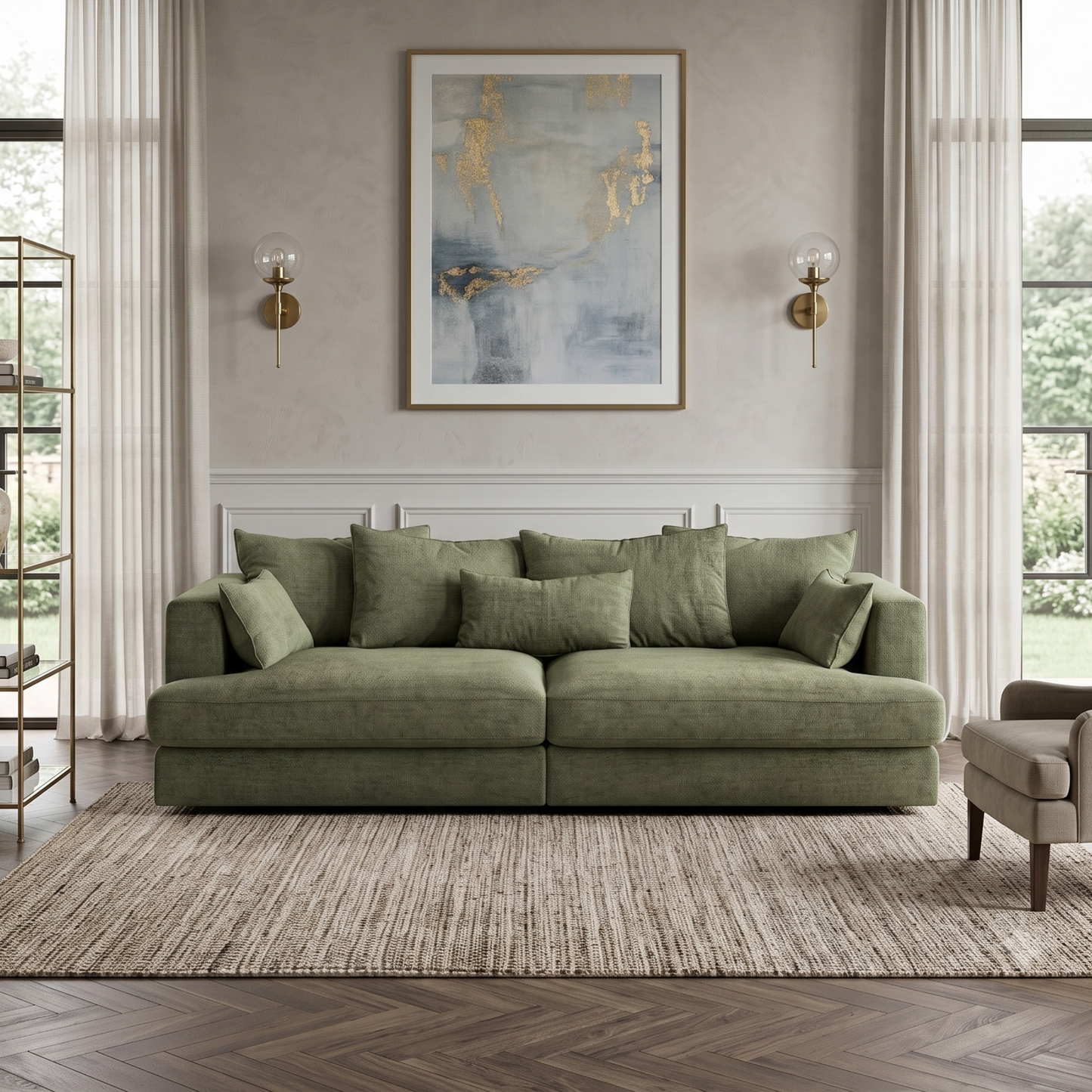Luonto Vivian Oversized Harmony Fabric Sofa Day Bed in Twin XL-comfortdesignfurniture