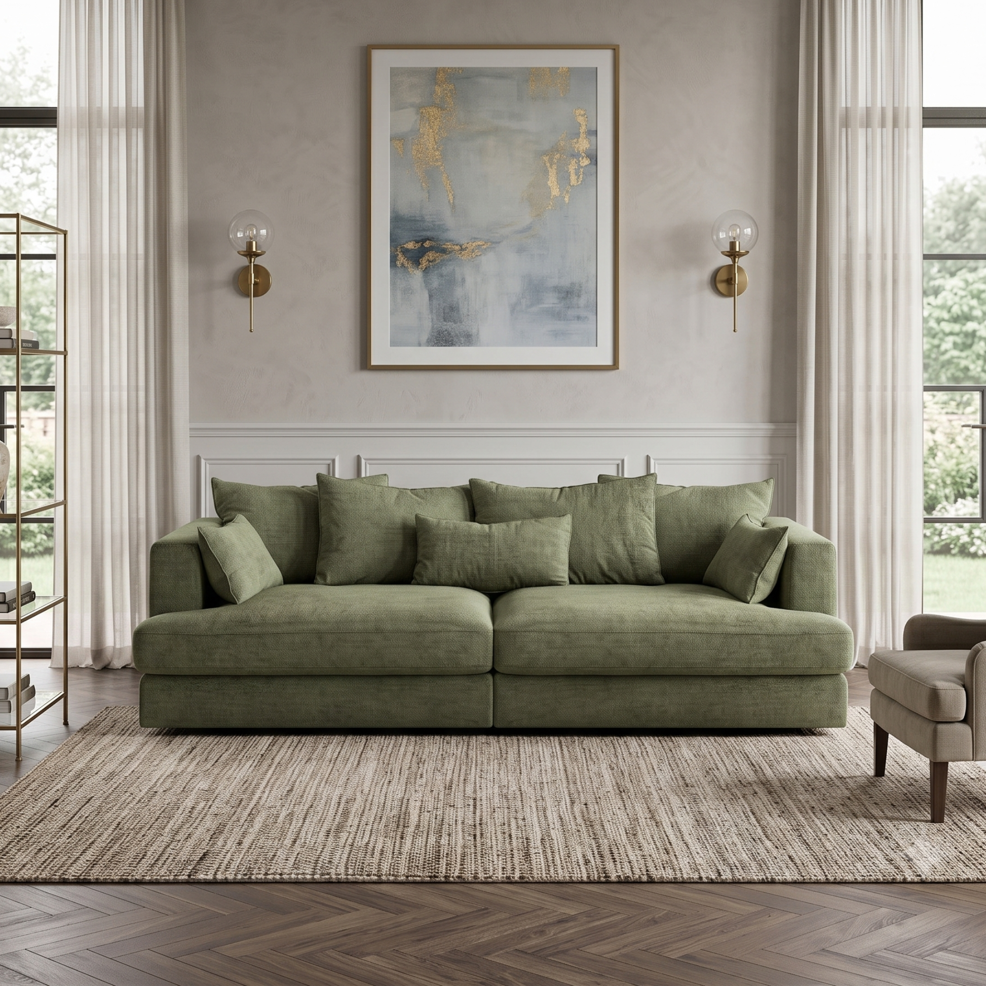 Luonto Vivian Oversized Harmony Fabric Sofa Day Bed in Twin XL-comfortdesignfurniture