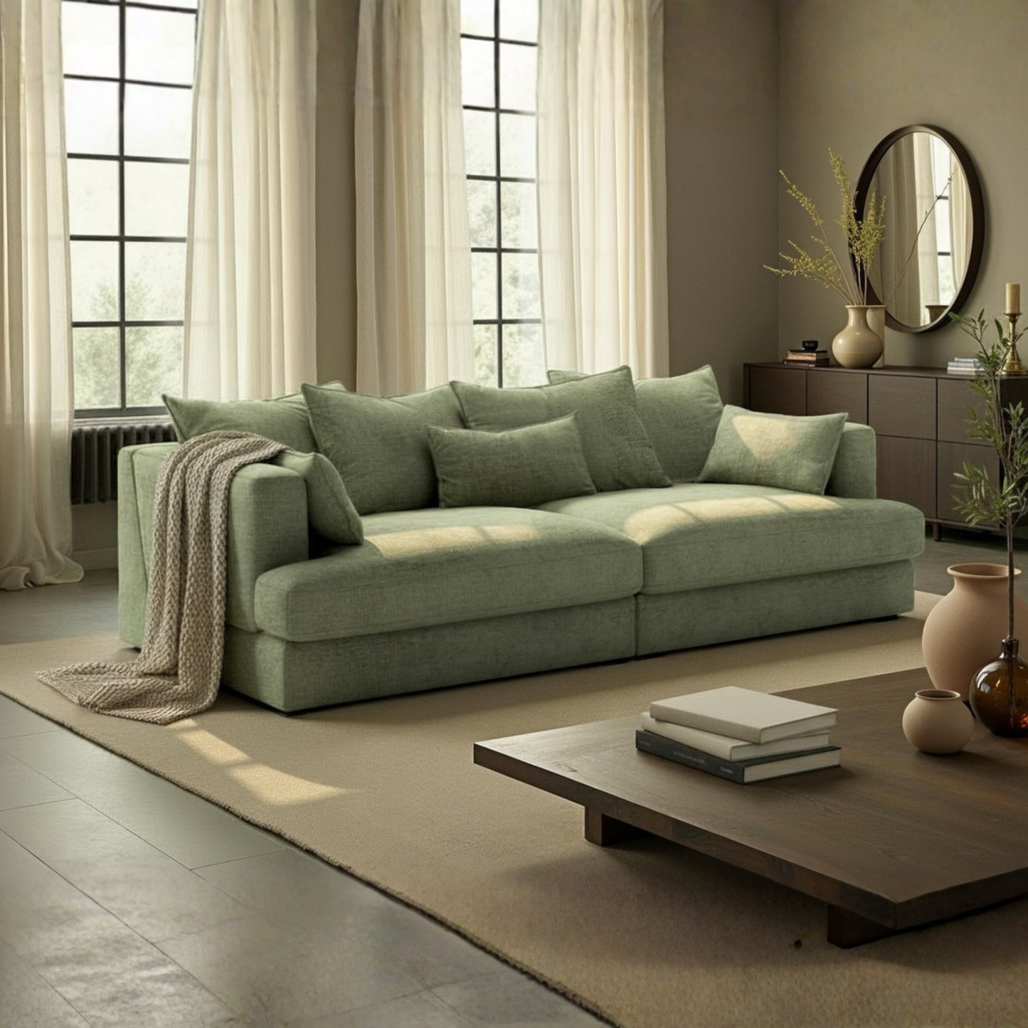 Luonto Vivian Oversized Harmony Fabric Sofa Day Bed in Twin XL-comfortdesignfurniture