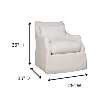 Margaux Accent Chair in cream fabric with plush cushions and skirted base – modern comfort furniture