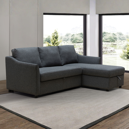 Merax L-Shape Full Sleeper Sectional Sofa with Storage Reversible Chaise