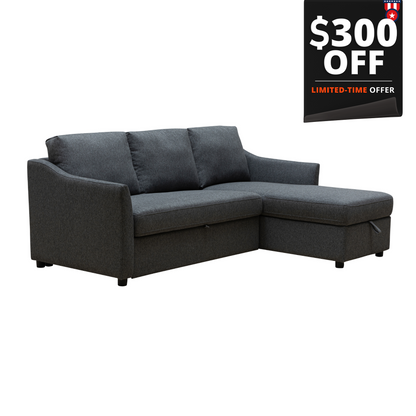 Merax L-Shape Full Sleeper Sectional Sofa with Storage Reversible Chaise