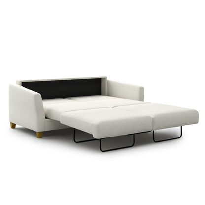 Luonto Monika Fabric Sleeper Sofa With Wood & Chrome Legs