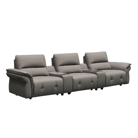 Klaussner Montaro Double Power Reclining Sofa With 2 Consoles