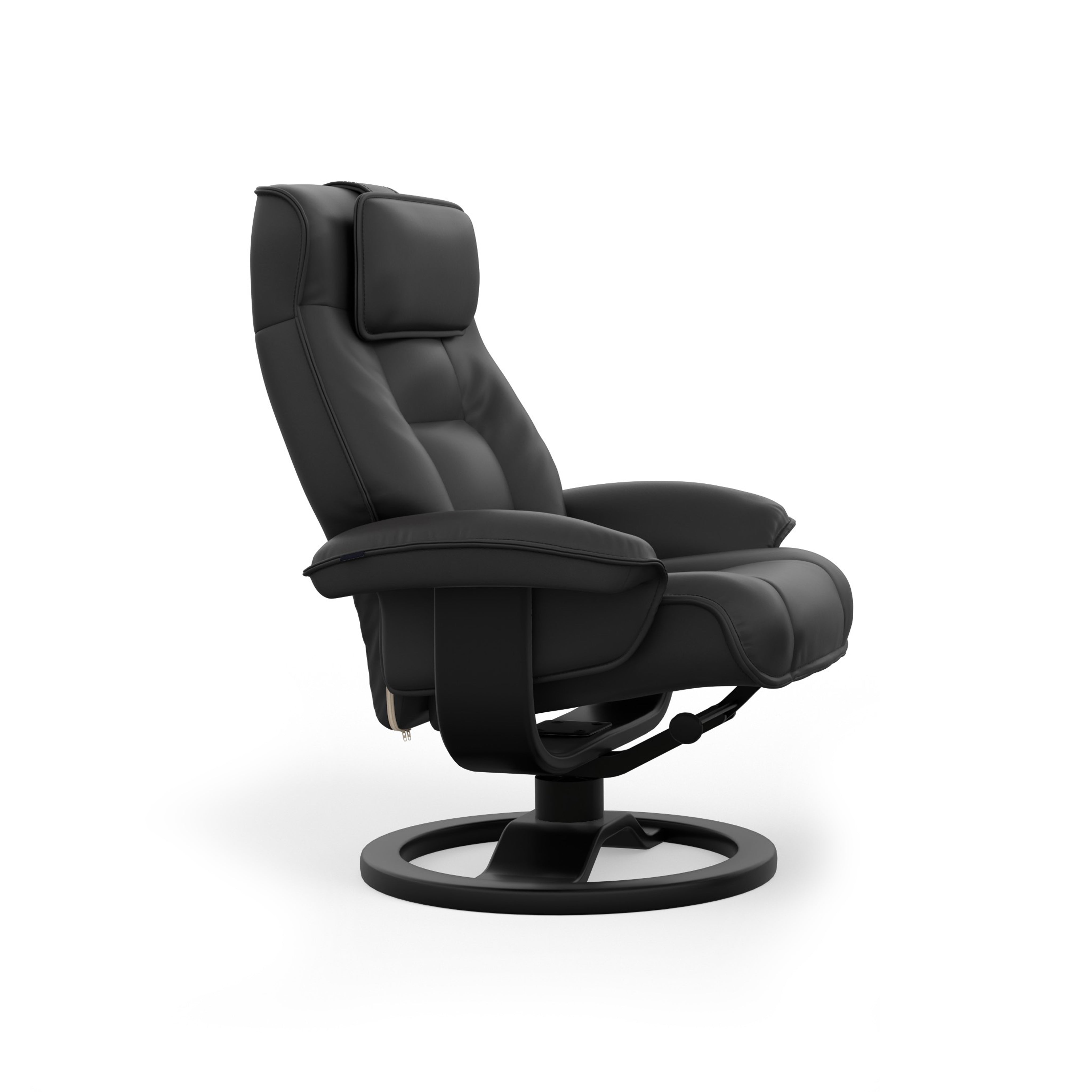 ブラックレザー オットマン　fjords シモンズ Fjords Mustang R Leather Recliner Chair With Foot Stool – Comfort