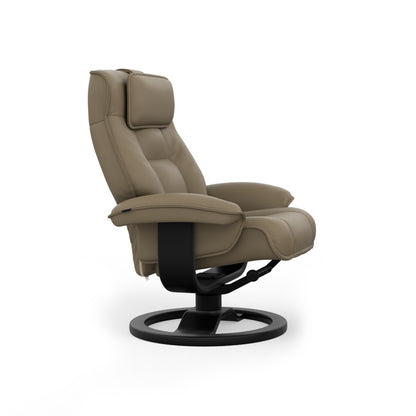 Fjords Mustang R Leather Recliner Chair With Foot Stool