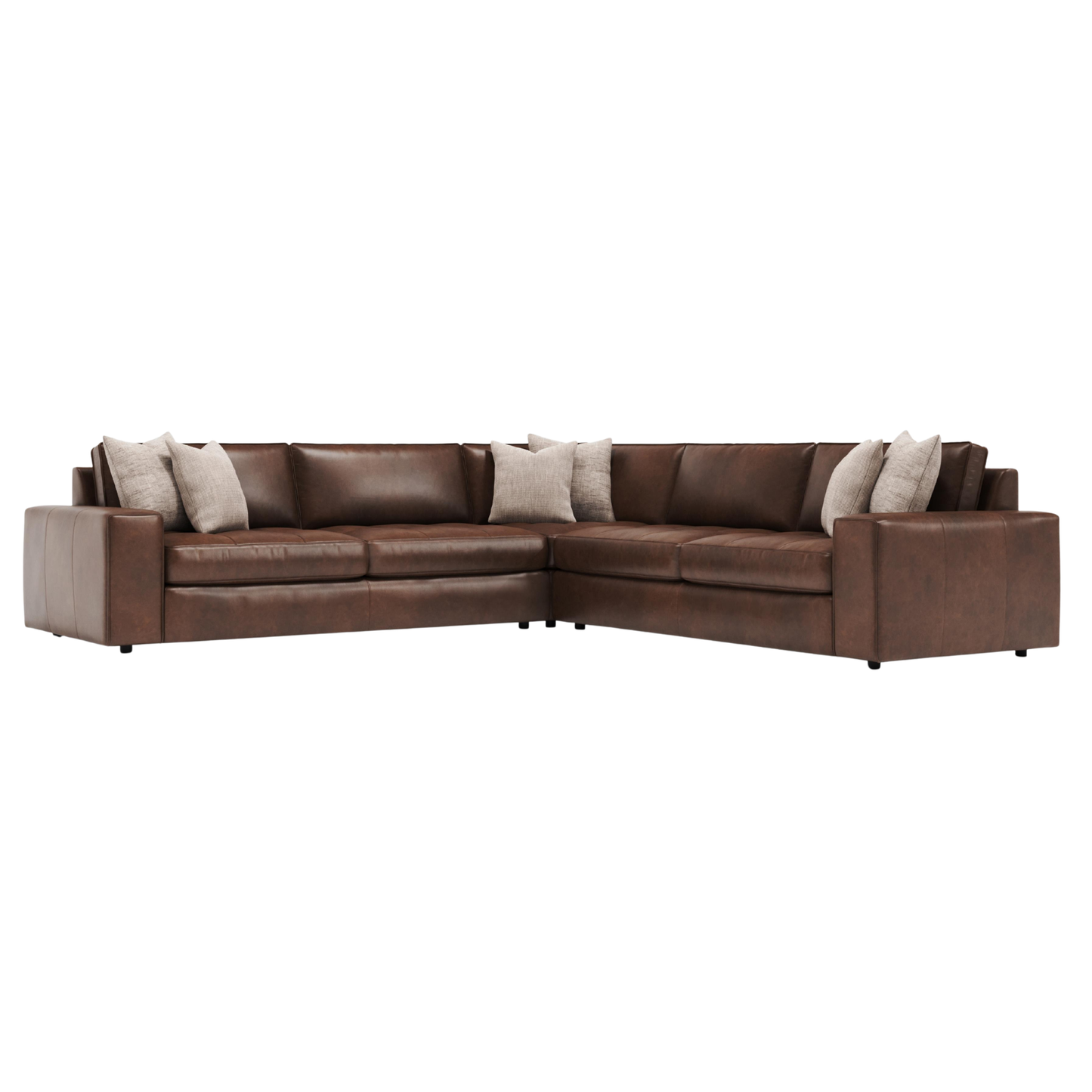 Bernhardt Nest Leather Modern Sectional Sofa