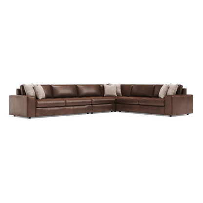 Bernhardt Nest Leather Modern Sectional Sofa