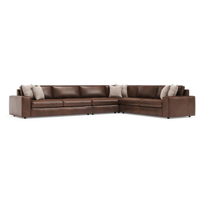 Bernhardt Nest Leather Modern Sectional Sofa