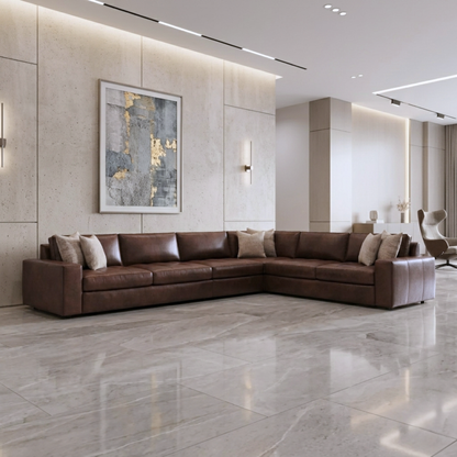 Bernhardt Nest Leather Modern Sectional Sofa