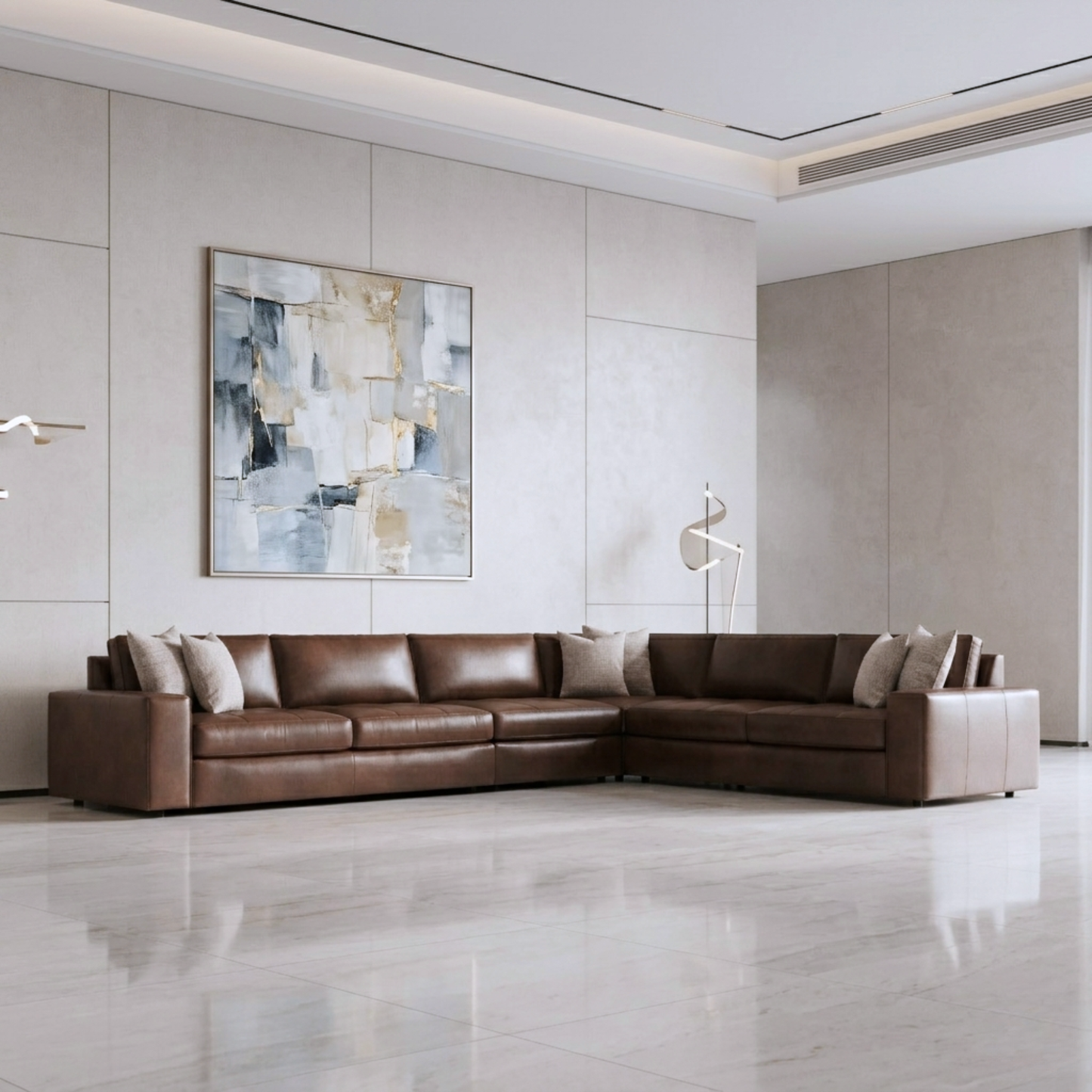 Bernhardt Nest Leather Modern Sectional Sofa