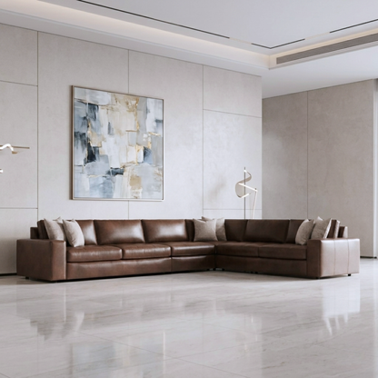 Bernhardt Nest Leather Modern Sectional Sofa