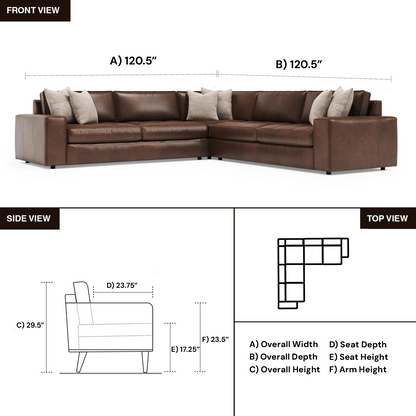 Bernhardt Nest Leather Modern Sectional Sofa