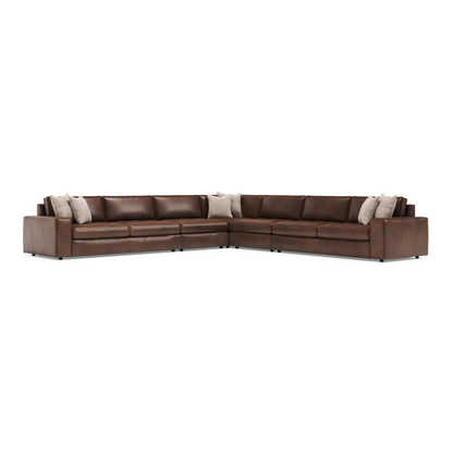Bernhardt Nest Leather Modern Sectional Sofa