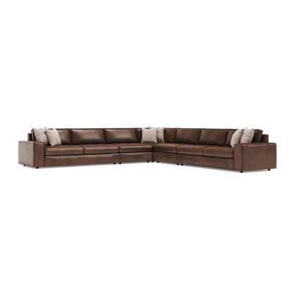 Bernhardt Nest Leather Modern Sectional Sofa