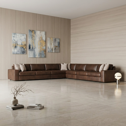 Bernhardt Nest Leather Modern Sectional Sofa