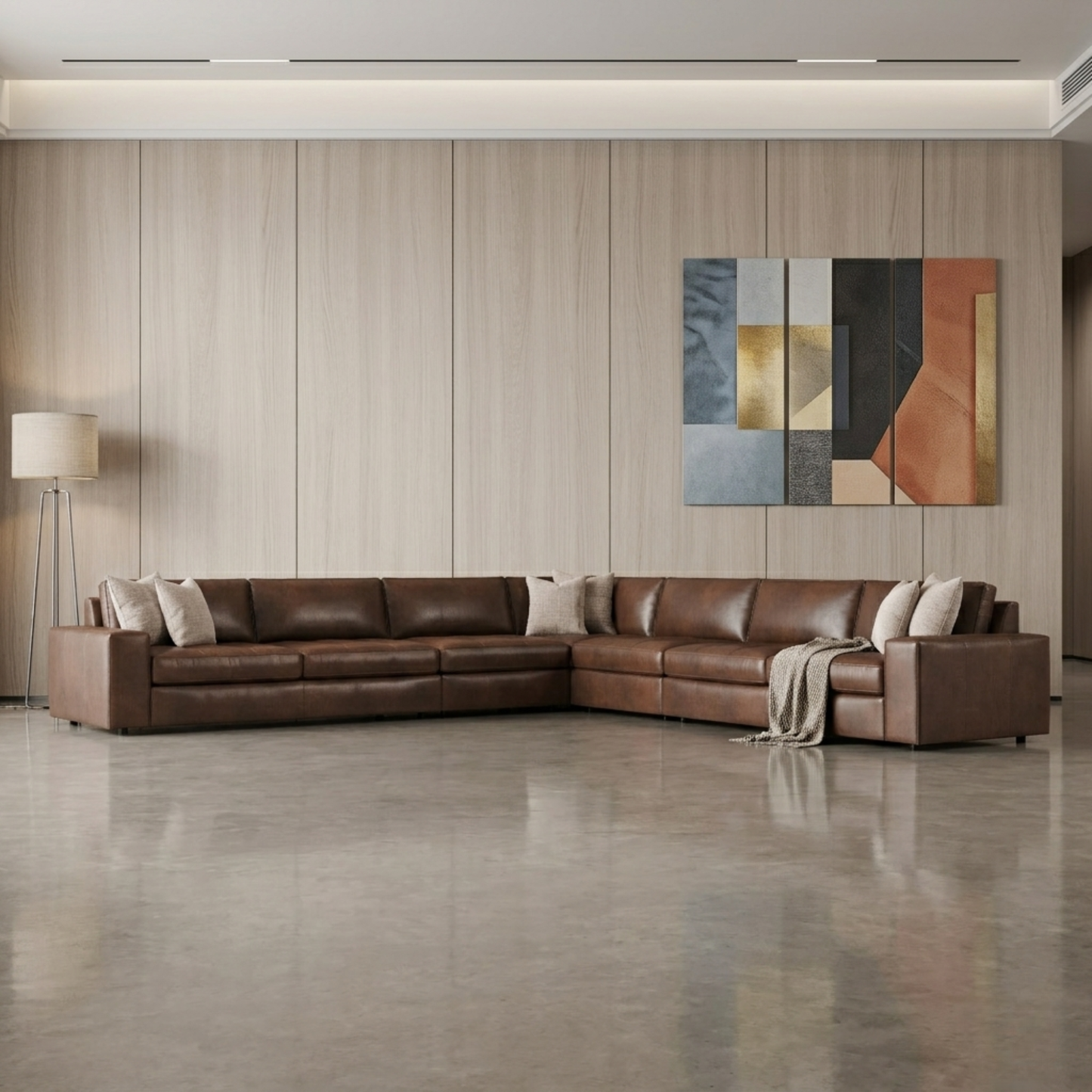 Bernhardt Nest Leather Modern Sectional Sofa