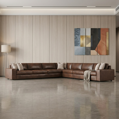Bernhardt Nest Leather Modern Sectional Sofa