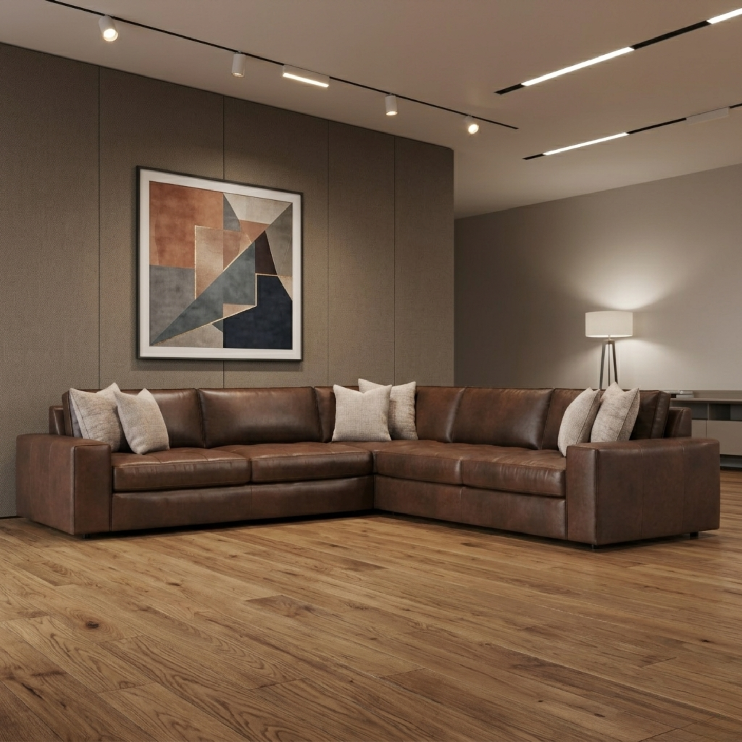 Bernhardt Nest Leather Modern Sectional Sofa