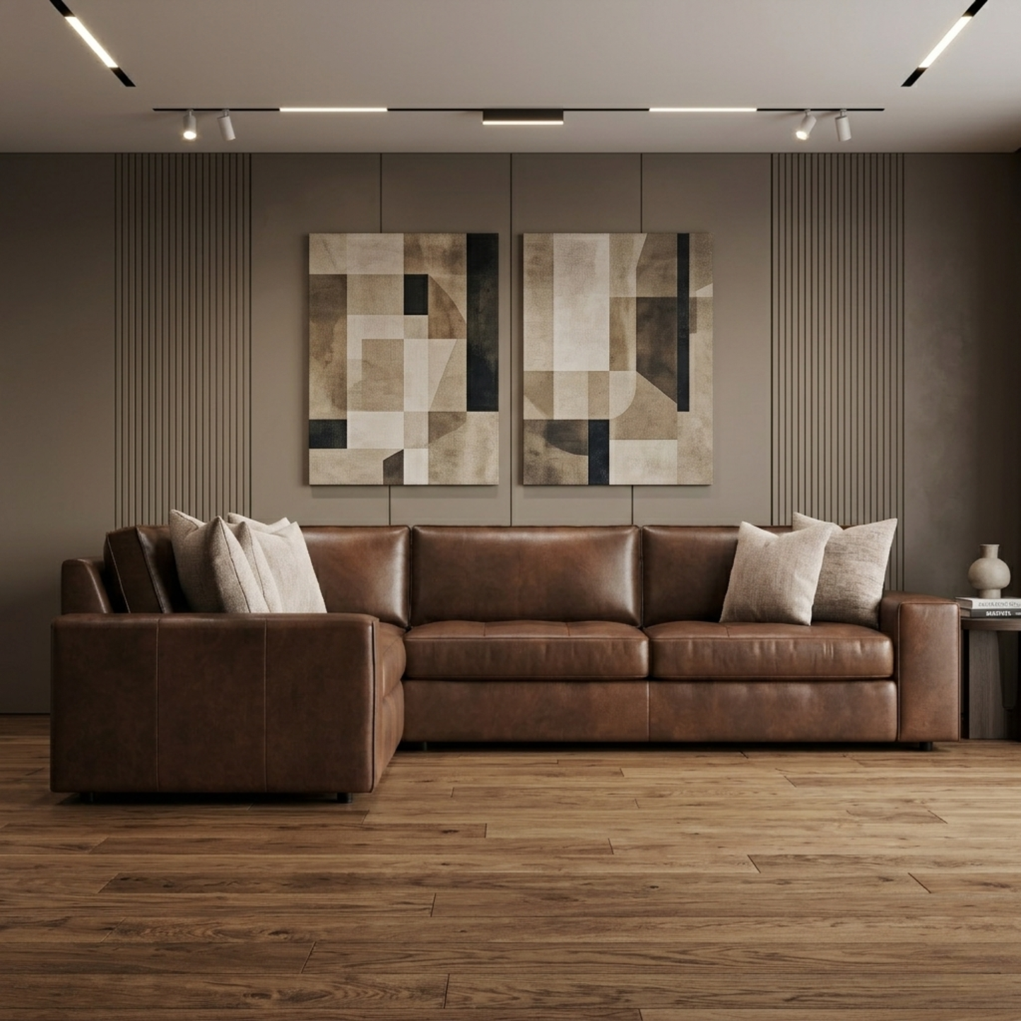 Bernhardt Nest Leather Modern Sectional Sofa