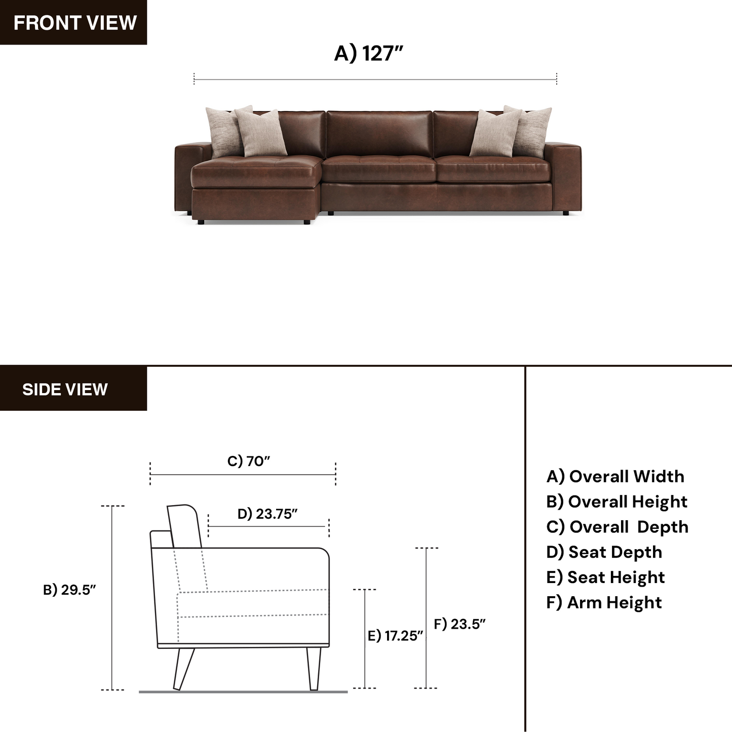 Bernhardt Nest Leather Modular Sectional Sofa with Chaise