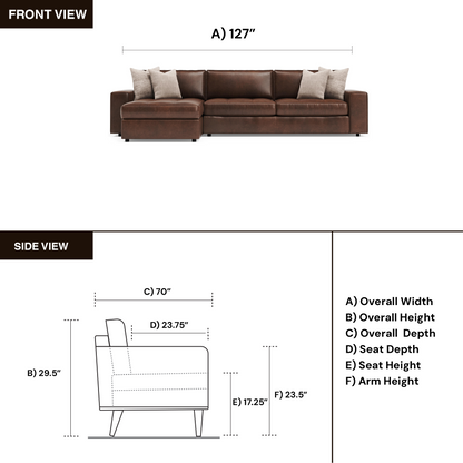 Bernhardt Nest Leather Modular Sectional Sofa with Chaise