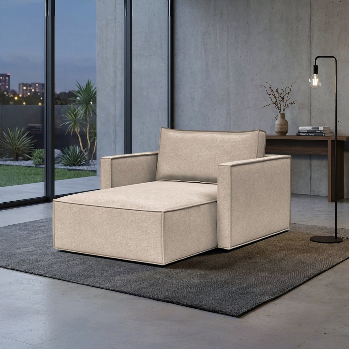 Innovation Living Newilla Fabric Lounger Chair with Detachable Cover and Storage