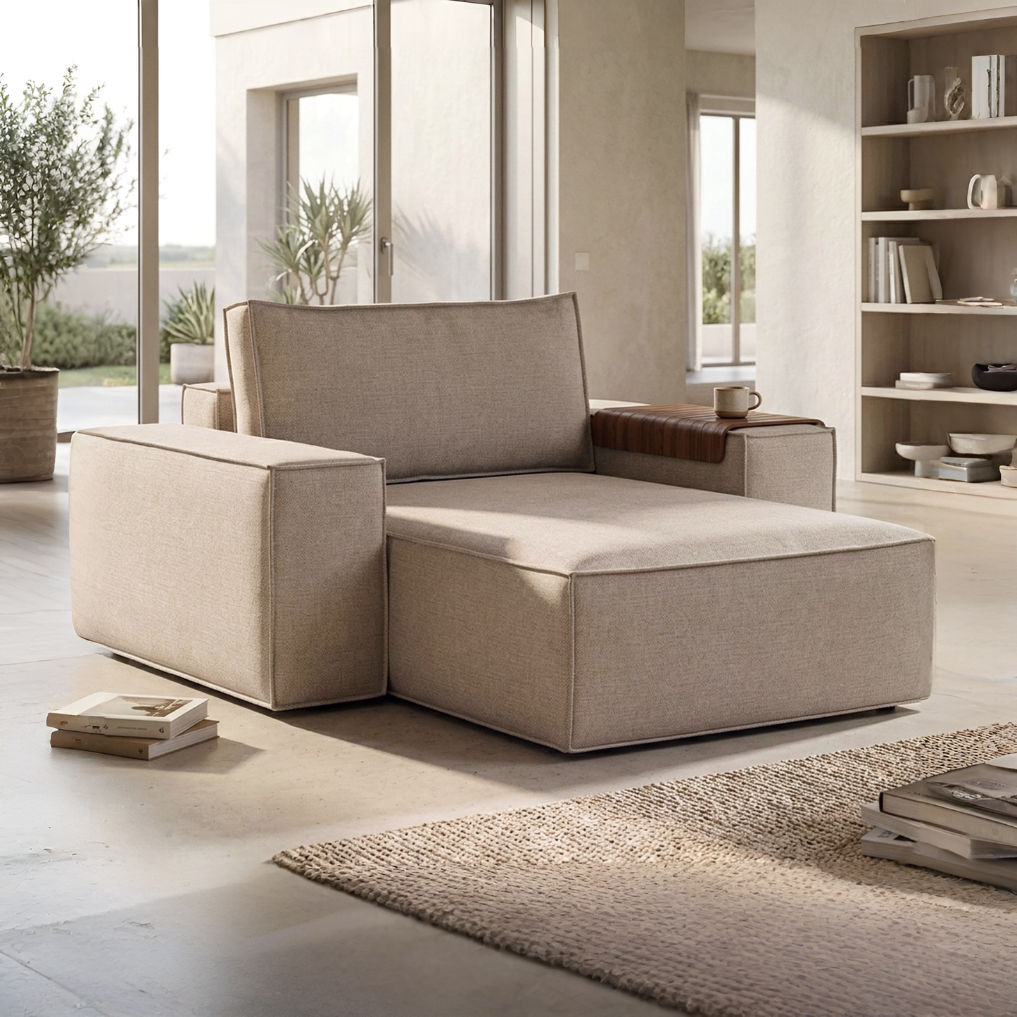 Innovation Living Newilla Fabric Lounger Chair with Detachable Cover and Storage