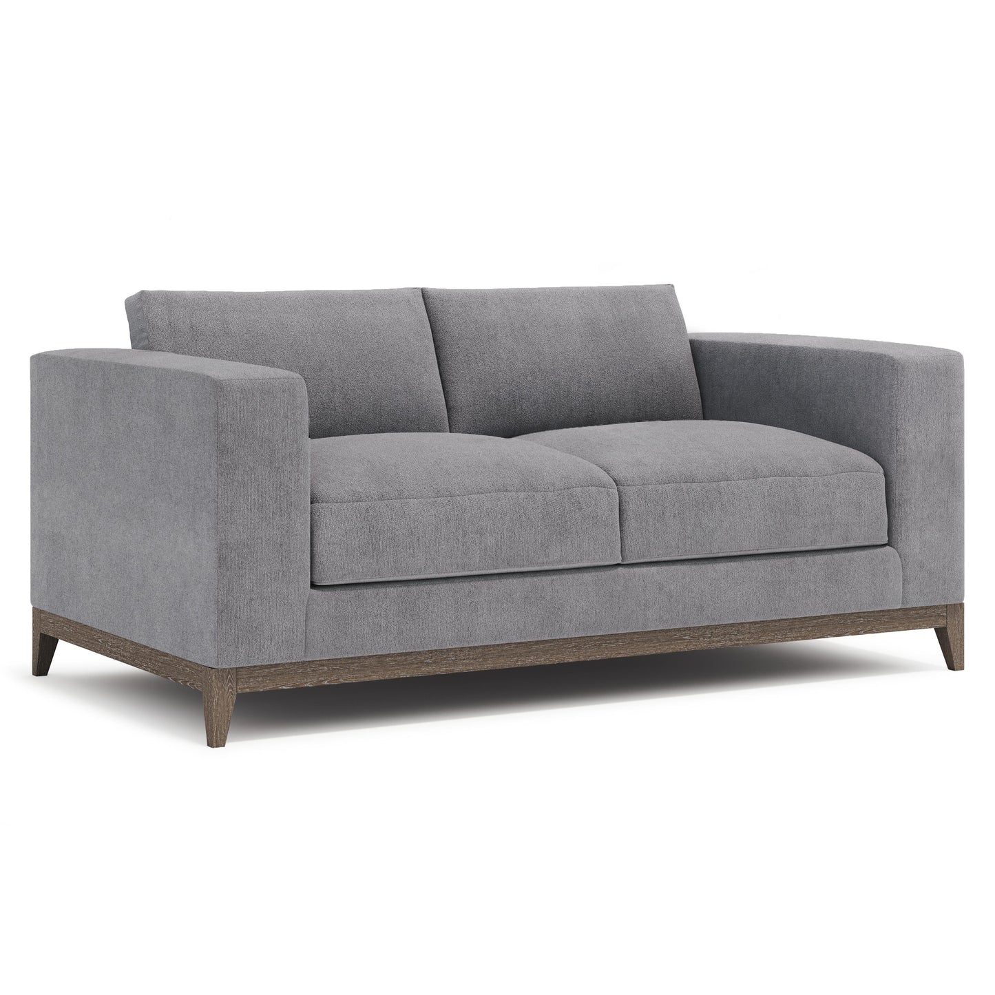 Bernhardt Noel Gray Fabric 2-Seater Loveseat with 2 Throw Pillows