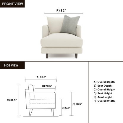 Bernhardt Colette Fabric White Cream Chair With Plush Cushion