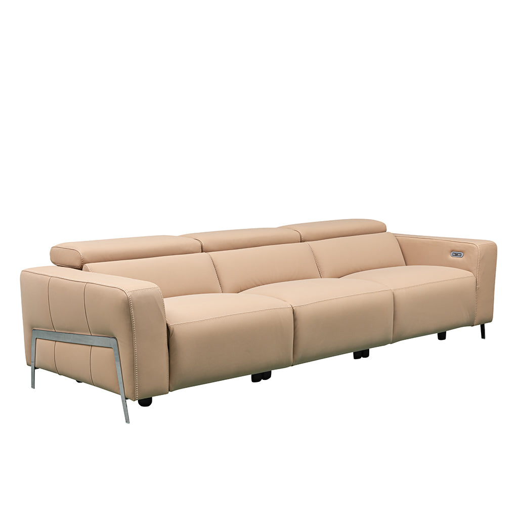 Klaussner Prestigio 3-Seater Leather Power USB Reclining Sofa in Italian Design