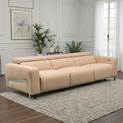 Klaussner Prestigio 3-Seater Leather Power USB Reclining Sofa in Italian Design