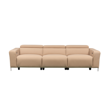 Prestigio 3-Seater Leather Power USB Reclining Sofa in Italian Design