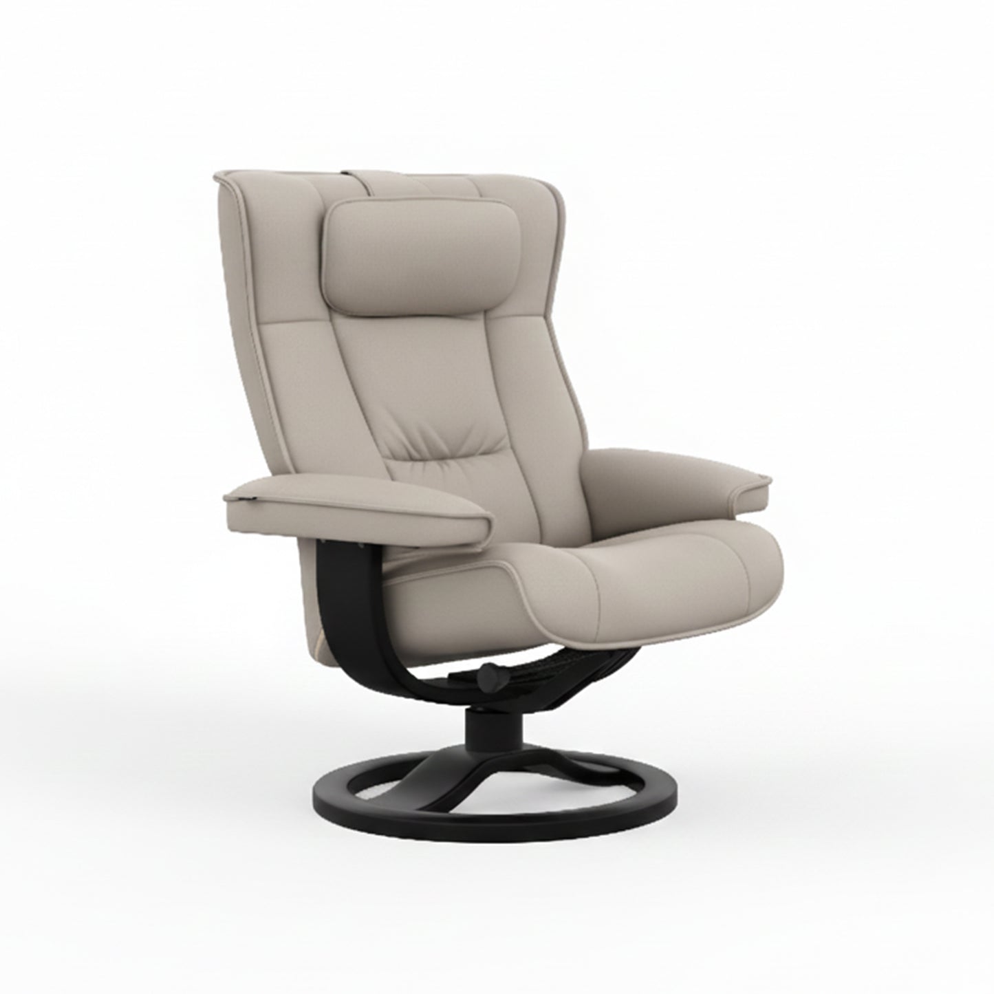 Fjords Regent R Leather Swivel Manual Recliner Chair with Footstool