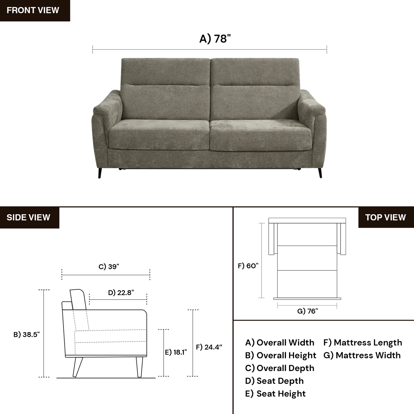Klaussner Braxton Fabric Queen Sleeper Sofa with High-Back Cushions-Comfort Design Furniture