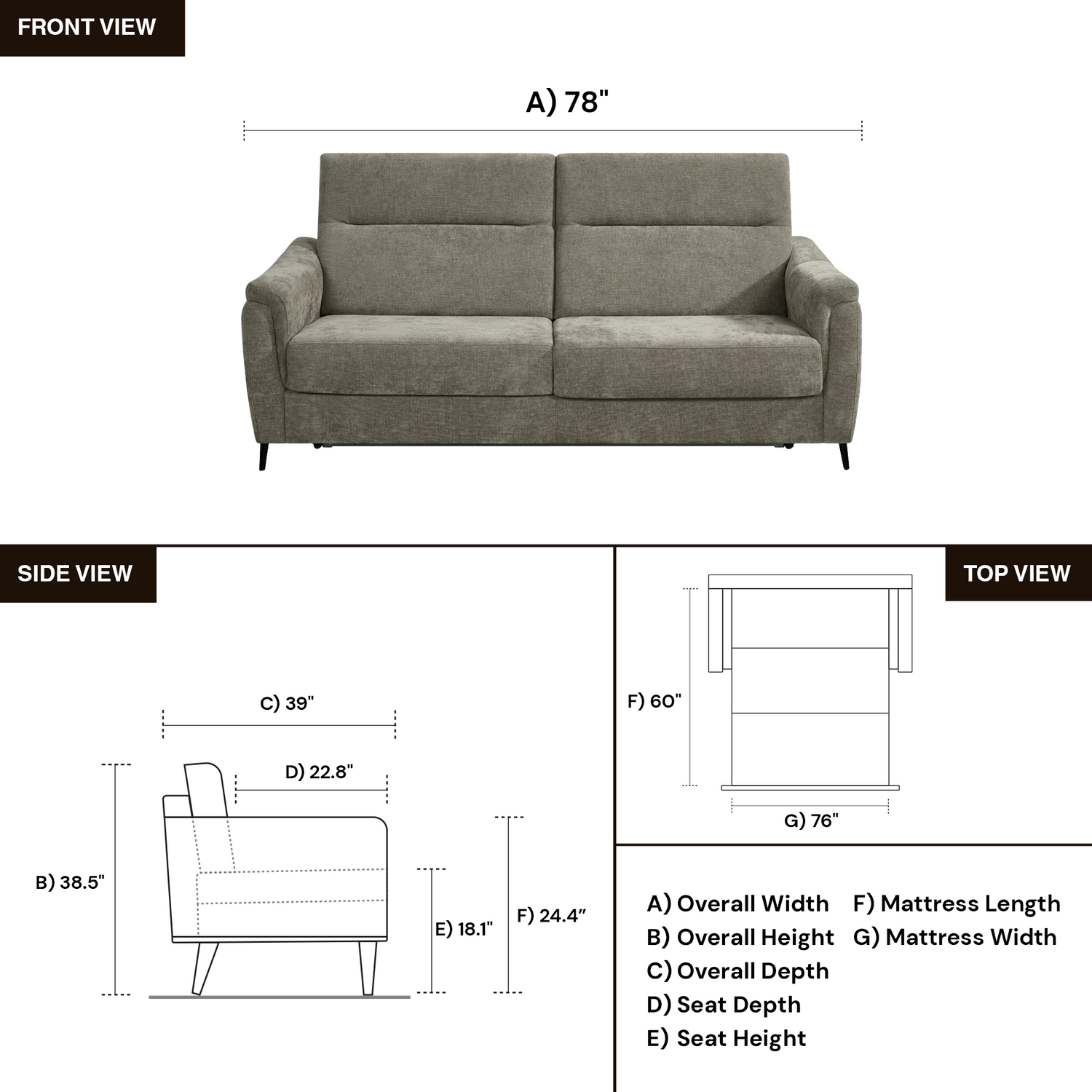 Klaussner Braxton Fabric Queen Sleeper Sofa with High-Back Cushions-Comfort Design Furniture