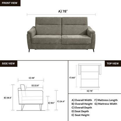 Klaussner Braxton Fabric Queen Sleeper Sofa with High-Back Cushions-Comfort Design Furniture