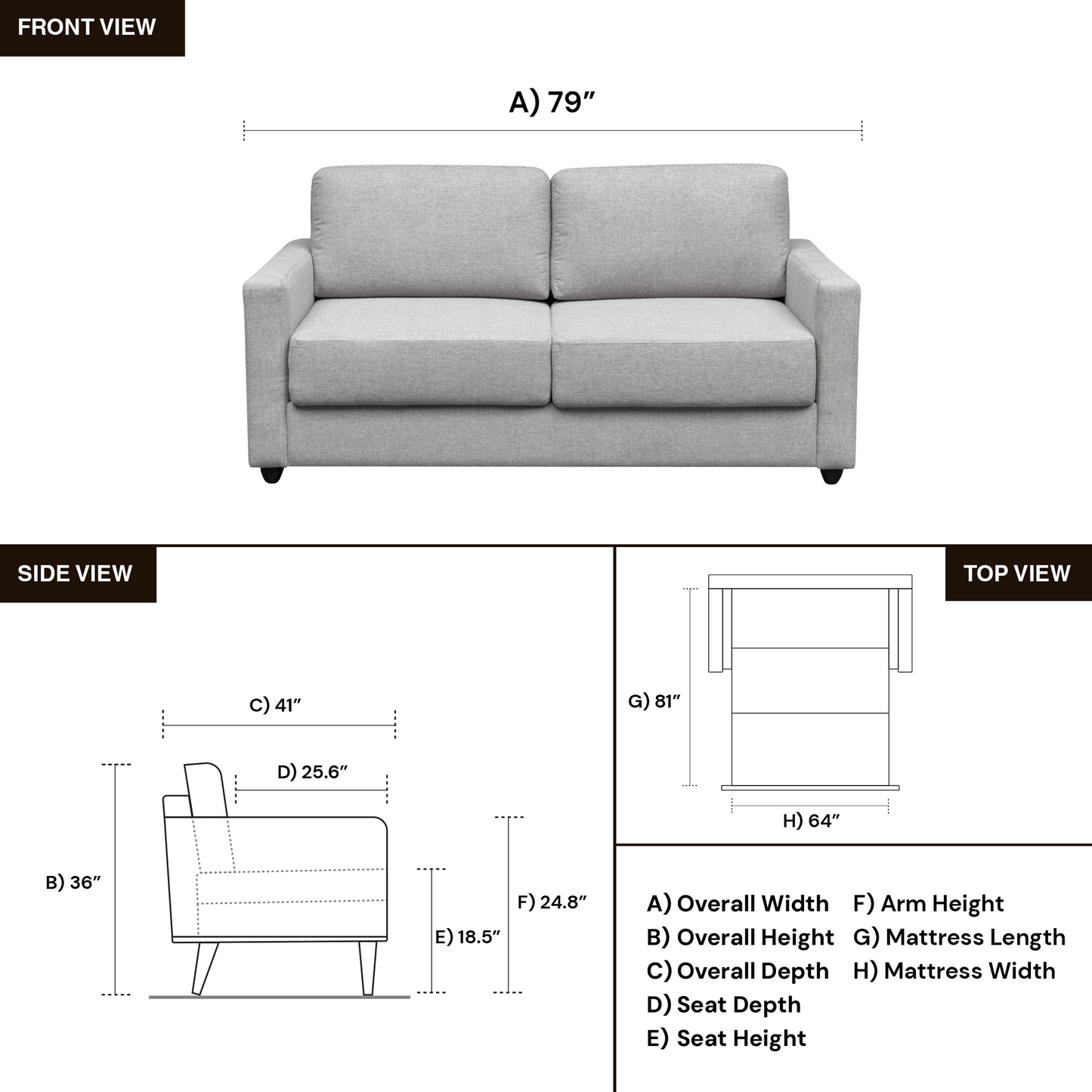 Klaussner Nova Queen Fabric Sleeper Sofa with Foam Mattress