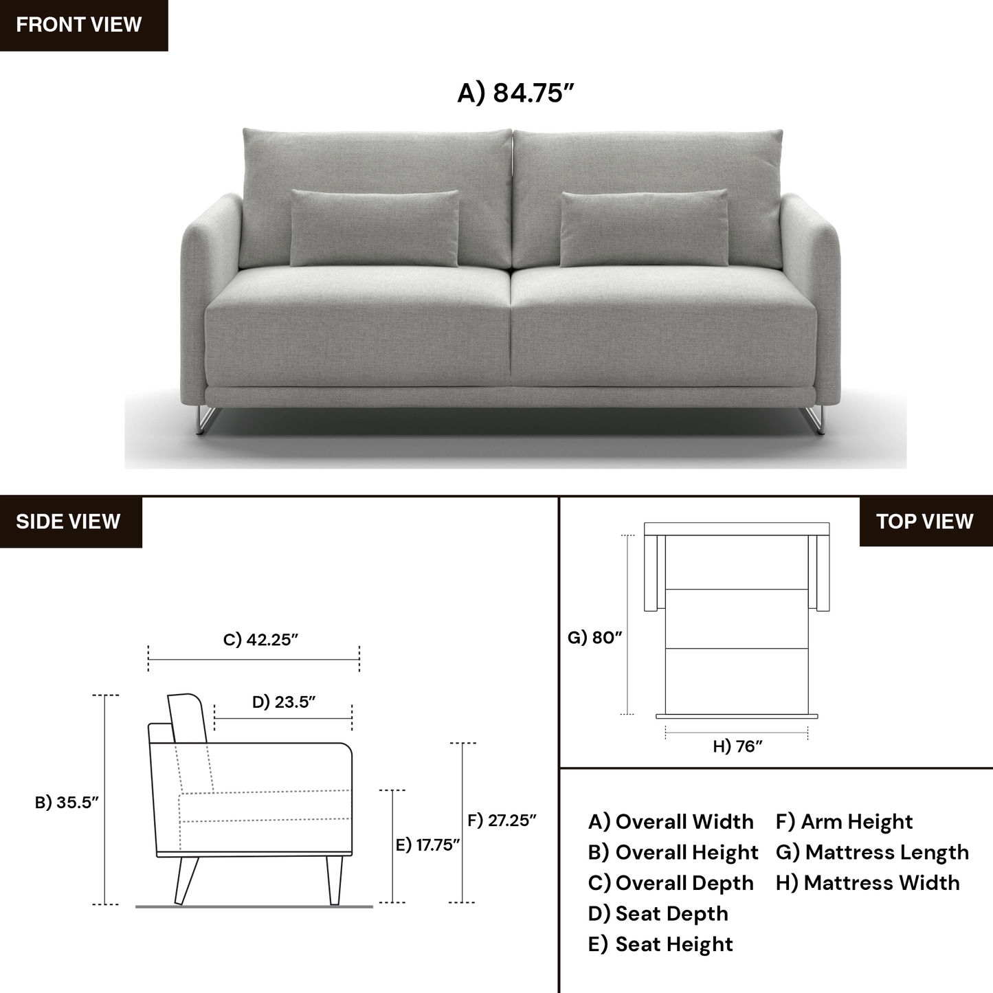 Luonto Haven Sleeper Sofa with Hybrid Deluxe One-Step Mechanism