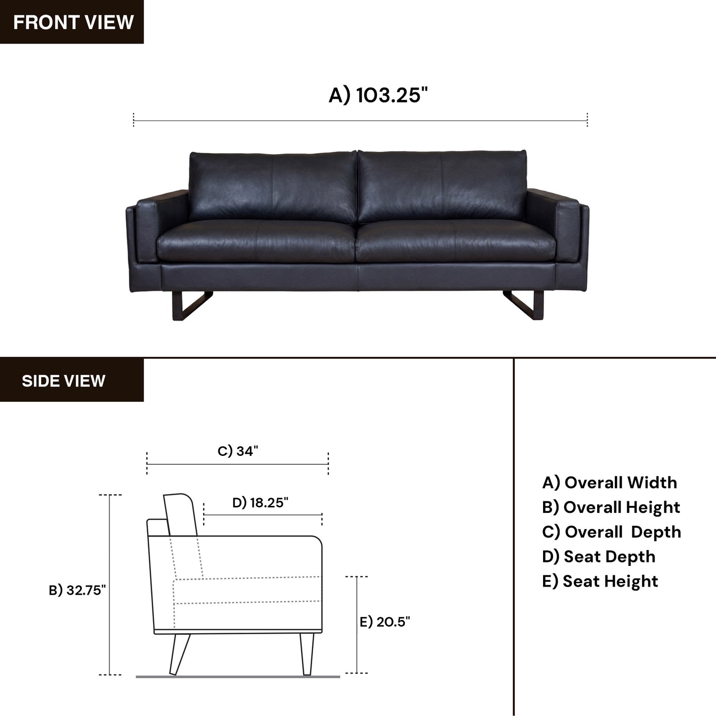 Fjords Endless Modern Leather Sofa with Feather Cushions